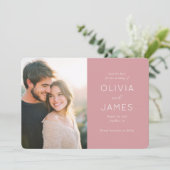 Romantic Blush Minimalist Photo Save The Date (Stehend Vorderseite)