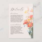 Romantic Blush Painted Floral Wedding Details Begleitkarte (Vorderseite)