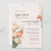 Romantic Blush Painted Floral Wedding Einladung (Vorderseite)