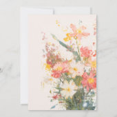 Romantic Blush Painted Floral Wedding Einladung (Rückseite)