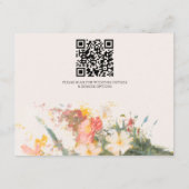 Romantic Blush Painted Floral Wedding RSVP QR Code Begleitkarte (Rückseite)