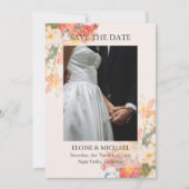 Romantic Blush Painted Floral Wedding Save The Date (Vorderseite)