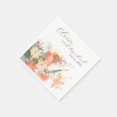 Romantic Blush Painted Floral Wedding Serviette (Ecke)