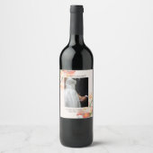 Romantic Blush Painted Floral Wedding Weinetikett (Vorderseite)