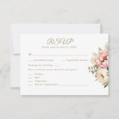Romantic Blush & Peach Floral Wedding RSVP Card Karte (Vorderseite)