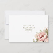 Romantic Blush & Peach Floral Wedding RSVP Card Karte (Rückseite)