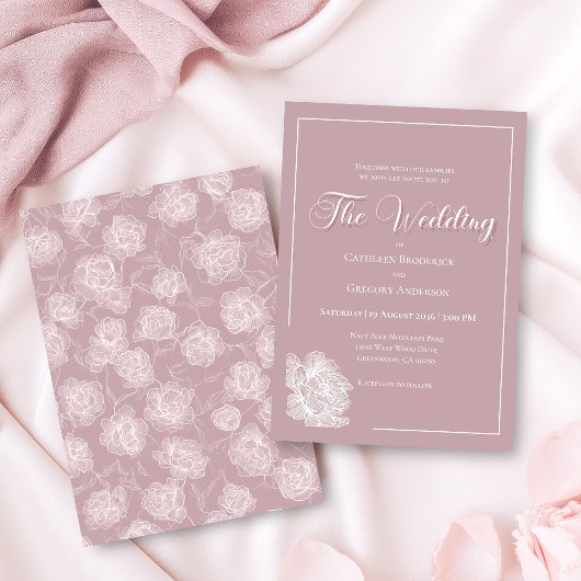 Romantic Blush Pink and White Floral Wedding Einladung