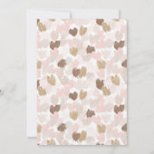 Romantic Blush Pink Brown Cream Hearts Wedding Einladung (Rückseite)