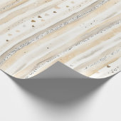 Romantic Blush Pink Cream Cream Hearts Stripes Geschenkpapier (Ecke)