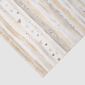 Romantic Blush Pink Cream Cream Hearts Stripes Seidenpapier (Ausschnitt)