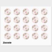 Romantic Blush Pink Floral 50th Birthday Stickers (Blatt)