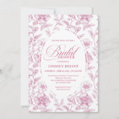 Romantic Blush Pink Floral Roses Bridal Shower   Einladung (Vorderseite)