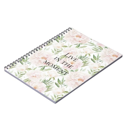 Romantic Blush Pink Flowers Notizblock (Linke Seite)