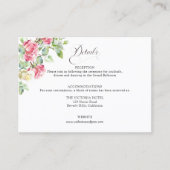 Romantic Blush Pink/Ivory Watercolor Roses Wedding Begleitkarte (Vorderseite)