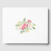 Romantic Blush Pink/Ivory Watercolor Roses Wedding Gästebuch (Rückseite)