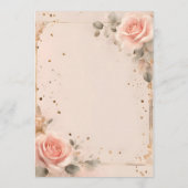Romantic Blush Pink Watercolor Rose Wedding Einladung (Rückseite)
