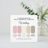 Romantic Blush Pink Wedding Color Palette Card Einladung (Stehend Vorderseite)
