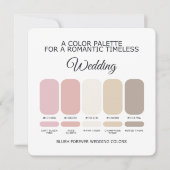 Romantic Blush Pink Wedding Color Palette Card Einladung (Vorderseite)