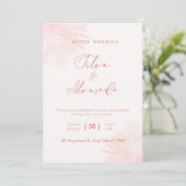 🌸 Romantic Blush Pink Wedding Invitation Einladung (Stehend Vorderseite)
