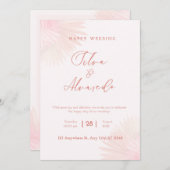🌸 Romantic Blush Pink Wedding Invitation Einladung (Vorne/Hinten)