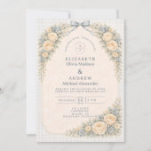 Romantic Blush Rose Arch Wedding Einladung (Vorderseite)