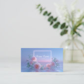 Romantic Blush Rose Floral Water Reflection Visitenkarte (Stehend Vorderseite)