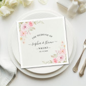 Romantic Blush Rose Wedding Serviette