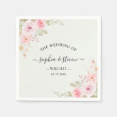 Romantic Blush Rose Wedding Serviette (Vorderseite)