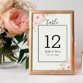 Romantic Blush Rose Wedding Tischnummer