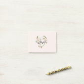 Romantic Blush Roses Feathers Heart Love Post-it Klebezettel (Auf Schreibtisch)