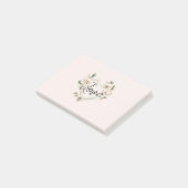 Romantic Blush Roses Feathers Heart Love Post-it Klebezettel (angewinkelt)