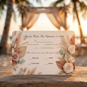 Romantic Blush Sage Wedding RSVP Karte