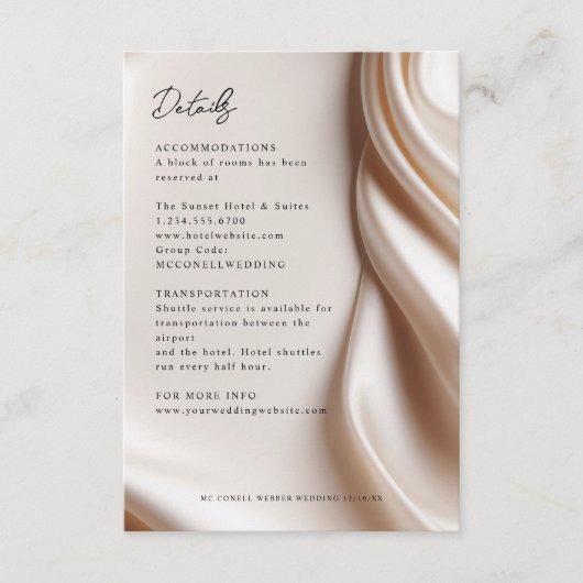 Romantic Blush satin details card Begleitkarte (Vorderseite)