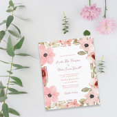 Romantic Blush Soft Pink Floral Wedding Invitation