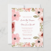 Romantic Blush Soft Pink Floral Wedding Invitation (Vorderseite)