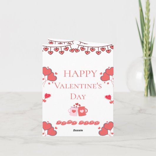 Romantic Blush Valentine Card Feiertagskarte (Rückseite)