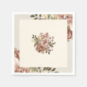 Romantic Blush Watercolor Floral Napkin Serviette (Vorderseite)