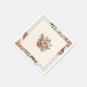 Romantic Blush Watercolor Floral Napkin Serviette (Ecke)