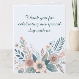 Romantic Bohemian Floral Wedding Dankeskarte