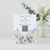 Romantic Bohemian Floral Wedding RSVP Karte (Stehend Vorderseite)