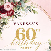 Romantic Boho Blush Gold Floral 60th Birthday Geschenkschachtel