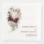 Romantic Boho Blush Gold Rose Wedding Paper Napkin Serviette (Vorderseite)