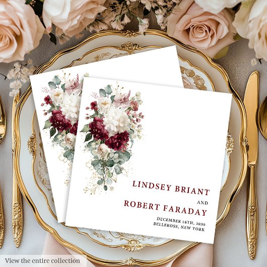 Romantic Boho Blush Gold Rose Wedding Paper Napkin Serviette