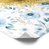 Romantic Boho Dusty Blue Gold Hochzeit 8x10 Custom Poster (Ecke)