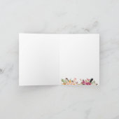 Romantic Boho Feather Floral Wreath Vielen Dank Dankeskarte (Innenseite)