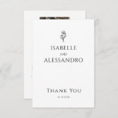 Romantic Boho Foto Wedding Vielen Dank Dankeskarte (Vorne/Hinten)