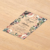 Romantic Boho Garden Floral Wedding Script Acryleinladungen (Ablage )
