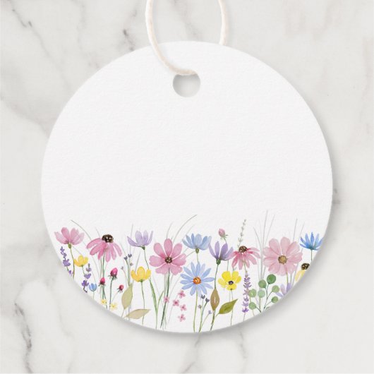 Romantic Boho Garden Wildblume Danke Geschenkanhänger (Rückseite)