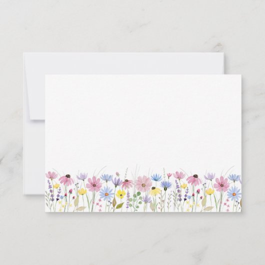 Romantic Boho Garden Wildblume Wedding RSVP Card Einladung (Rückseite)