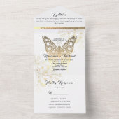 Romantic Boho Gold Wedding All In One Einladung (Innen Boden)